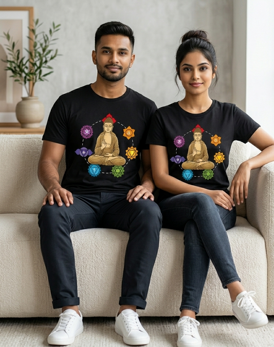Spiritual Buddha Chakra T-Shirt | Meditation Yoga Graphic Tee | 7 Chakra Energy Design | Premium Cotton Crew Neck Shirt for Men & Women