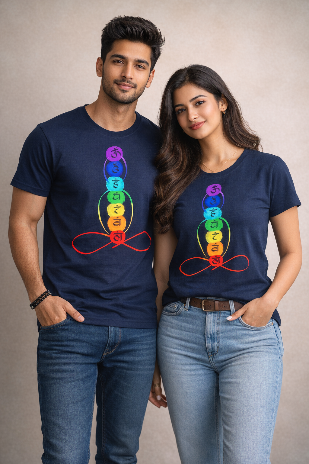 7 Chakra Om Symbol Spiritual T-Shirt – Rainbow Energy Meditation Yoga Tee for Men & Women | Unisex Cotton Crew Neck
