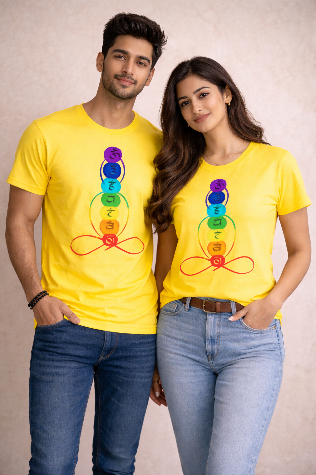 7 Chakra Om Symbol Spiritual T-Shirt – Rainbow Energy Meditation Yoga Tee for Men & Women | Unisex Cotton Crew Neck
